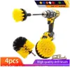 Rengöringsborstar 4st Set Power Scrubber Drill Brush Kit Electric med förlängning för bilinjekter Tilar Badrum K BBYJMM281W Drop Delive OT7WT