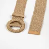 Belts Wide Pin Buckle Bohemian Handmade Woven Solid Color Waist Belt PP Grass Skirt Accessories Dress