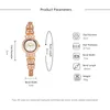 Armbanduhr Top Brand Watch für Frauen Luxus Diamant Rose Gold Metal Metal Frauen Quarz Fashion Elegant Slim Damen Armband