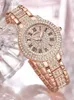 Armbanduhr Nibosi Mode Shiny Diamond Quartz Watch Ladies Luxury Brand Casual Women Rose Gold Armband Kristall Uhren Relogio Feminino D240417