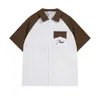 designerska koszulka designerka tee tee męs po polo men po dla męskiej wysokiej jakości koszulka Rhude Green Polo Vintage Loose Shirt Street Polo Summer Polo
