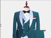 High Quality Mens Tuxedo Suits Handsome Mens Complete Designer TuxedoBridegroom Sets Bussiness Men Suits jacketPantVestBow1538323