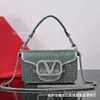 Crossbody Crystal Woman Valelentinos oryginalne torby Vlogoo designer torba diamentowa Top Top Mały błyszczący 2024 Lady Event Square Torebka Nowa skórzana damska karmat Radq