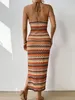 2024 Nowa moda damska sukienka z wiejskim wisząca szyja średnia długość swobodna wysoka sprężyna i styl jesienny 240415