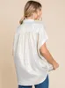 Damenblusen Hemd Stempelstempel Fledermaushülle Bluse 2024 lässige Einbriefe kurzärmelige, lockere High Street-Kleidung