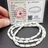 Certifierad Burma 100% Natural A Jade Jadeite 8.10mmx4.60mm pärlor halsband 23 tum
