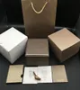Högkvalitativ fyrkantig pappersklocka Boklets papper Silk Ribbon Present Bag Champagne Watch Boxes Case6918035