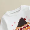 Set di abbigliamento per bambini abiti natalizi di Natale con latara per la stampa elastico pantaloni di bagliori elastici set di vestiti carini 2 pezzo