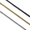 Collier de créateur en acier en acier cubain à six côtés collier de chaîne polie avec le même design que la chaîne pour hommes en acier inoxydable baihe