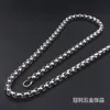 designer necklace Mens titanium steel necklace square pearl necklace CUBAN CHAIN sweater chain bone Chain Fashion Pendant Chain