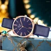 Montre-bracelets Trendy Dames Wristwatch Quartz Watch Elegant Rhinestone Women's with Faux Leather Strap Movement For Casual