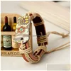 Braccialetti di fascino Braccialetti CAMPIO ROPE WEAVE BRACHETTO IN BRACELLA IN BRACHETTO VINTAGE PIROGRAGLIA TRASFERIMENTO DELLA PRINCATURA DELLA PRINCATURA DI PACE PACE DEGLI UOMINI WOME DH4A8