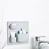Rangement de cuisine Rack mur en plastique Con pratique sans étagères adhésives de forage suspendues de salle de bain facile à installer