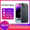 WHOLESALE 7.3in 7.3 inch 7.3D i15promax I15 pro max 1TB Android Smartphone 5G Touch screen Face ID Color screen 4G 8GB 12GB 16GB RAM 256GB 512GB ROM HD screen Gravity 7.3-inch