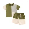 Set di abbigliamento Suefunskry Baby Boys Shorts Set Contrast Color Short Short Maniche Tops