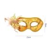 Glitter halv ansikte Floral Masquerade Mask Woman Venice Mask Halloween Costume Accessories for Cosplay Party 240417