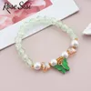 Charm Armband Rose Sisi Japanese and Korean Style Fresh Fary Futterfly Pendant Girl Bead Armband For Women Elastic Jewelry Gift