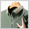 High-End Summer Business Coul Betathing Fabric Mens Lapel Polo Shirt Kort ärm Fashion Designer Tops M-4XL 240329
