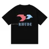 Дизайнерская футболка Rhude Designer T Men T Tops Tops Priter Print Рубашка мужская одежда для женщин с короткими рукавами s-xxl