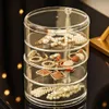 Accessories Packaging Organizers Multilayer Rotating Jewelry Box Bracelet Earrings Ring Hair Clip Storage Transparent Plastic Jewelry Organiz Y240423 9QS2