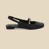 Sandali francesi piccole fragranze a tacco basso taccole a tacco bassa scarpe da lavoro con tacco quadrato con una cinghia di parola