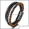 Bedelarmbanden bedel armbanden sieraden trendy mensen creatieve explosiestijl punk lederen gevlochten kralen heren armband fa dhb5k drop dhbs1