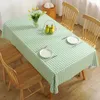 Table Cloth Lime Plaid PVC Desktop Household Rectangular Printed Tablet Is Simple Dining Fitted Tablecloth