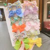 Haarzubehör 2pcs/Set niedliche Bogenklammern für Mädchen Bogenknoten Haarschlüsse Baby Barrette Kinder Haarnadel Kinder Kawaii