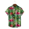 최고의 디자인 남성 재킷에 나오는 나이키 듀오 Xiapi 2023 새로운 여름 남성 느슨한 플라밍고 하와이 짧은 슬리브 셔츠