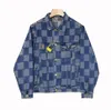 2024 Mens jeans women designer jackets coat pant checkerboard pattern Jacquard Paris sets Washed denim blue Casual long straight mid pants lapel neck long sleeve