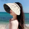 Visors Adjustable Wide Brim Sun Hat Summer UV Protection Beach Fishing Visor Foldable Multifunctional Cap for Travel Outdoor Y240417