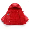 Down Coat Fall Winter Little Kids Baby Girls Boys Cute Hooded Cartoon Warm Fleece Padded Jacket 2 Side Parkas Snow Outer Wear Clothes