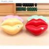 Sunglasses Cases Lymouko Fashion New Design Sexy Lips Pocket Contact Lens Case for Lovers with Mirror Lenses Box Y240416