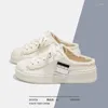 Casual Shoes Summer Leisure Half -dragging Canvas Female Baotou Wears A Thick Bottom And One Foot