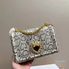 Kettenklappe Crossbody Bag Handtaschen Mode Leder Leoparden -Umhängetaschen Metall Hardware Magnetic Schnalle Quadratinnen Sie Frauen Clutch -Geldbeutel Innenreiße Reißverschluss