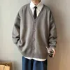 Herrenpullover stricken Pullover männliche Mantel -Strickjacke Kleidung weiß V Neck einfarbige Jacke koreanischer Stil lässig in Maletry Classic Klassiker