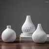 Vases 1pc White Ceramic Flower Vase Geometric MaVase Drop-shape Plants Hydroponic Container Home Garden Decoration