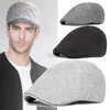 NWK9 BERETS NYA MEN BERETS SPRING Autumn Winter British Style Newsboy Beret Hat Retro England Hats Male Hats Peaked Painter Caps For Dad D240418