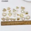 Stud Earrings 5 Pairs Classic Design Lovely Heart Shape Pave Tiny Pearls Valentine's Day Gift Women Elegant Jewelry 30903