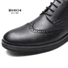 Bhkh echte Leder -Kleiderschuhe Comfy Männer lässig Smart Business Work Office Laceup 240407