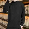 Men's Sweaters Knitted For Men Plus Size Solid Color Man Clothes Collared Beige Pullovers Korean Autumn Plain Mode Classic Warm Order