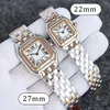 Zegarek zegarki szwajcarskie zegarki projektantki kobiety oglądają wysokiej jakości kobiety zegarki Diamond Bezel 22 lub 27 mm srebrny pasek zegarków ze stali nierdzewnej