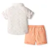 Kledingsets Baby Boy -kleding Outfits Heren Set Short Shirt Shorts Set met bowtie Suspender Shorts Peuter Pak