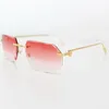 Lunettes de soleil coupées en diamant Vintage Mélos sans bord