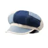 Berets IDOPY Waschen Denim Newsboy Cap 8 Panel Baker Boy Striped Travel Photography Flat Hat Cabbie Jean Maler Beret D24417