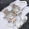 Luxury horloge Designer Dames van hoge kwaliteit Kijken Zwitserse beweging kijkt polshorloges Diamond Bezel 22 of 27 mm mm Mashions Gold Watchstrap roestvrijstalen vrouw horloges