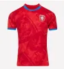 Nieuw Tsjechië Soccer Jerseys Zwitserland thuis 24/25 Oostenrijk Red Blue White 2024 2025 IJsland Sportvoetbal Shirts Sportswear Servië Camisola Euro Cup