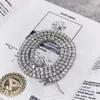10Kホワイトゴールドイエロー3mm幅のラボ栽培ダイヤモンドキラキラジュエリーダイヤモンドテニスネックレスチェーン