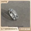 High End designer rings for vancleff Ring Pure Silver Narrow Plate Kaleidoscope Clover Index Finger Couple Ring Female Full Diamond Lucky Personality Tail Ring 1to1