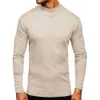 Autumn and Winter Men's Clothing with Thickened Long Sleeved German Velvet T-shirt, Men's High Neck Solid Color Base Shirt